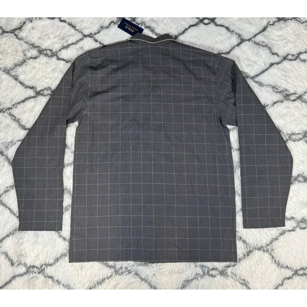 POLO RALPH LAUREN Plaid Pajama Sleep Shirt PJ Sleepwear Gray Men's XL *NEW* $55